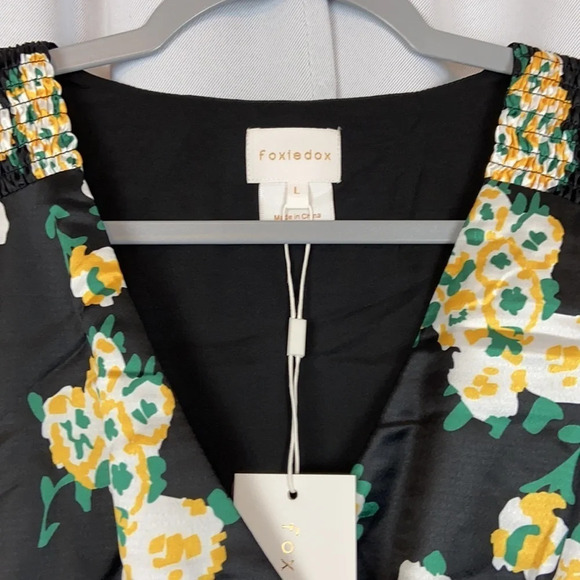 Foxiedox Anemone Smocked Floral Polka Dot Dress NWT - Picture 3 of 9